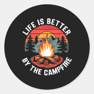 Life Is Better By The Campfire Camping Scouting Classic Round Sticker