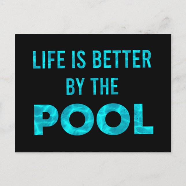 Life Is Better By The Pool Swimming Summer Invitation Postcard (Front)