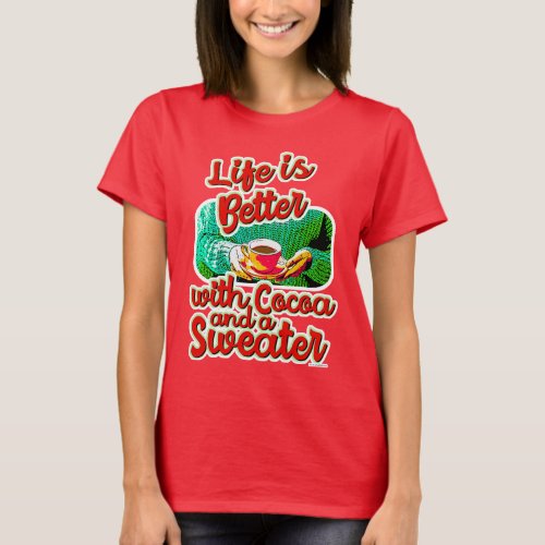 Life is Better Cocoa Fun Holiday Sweater Logo