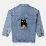life is better coffe and cat denim jacket