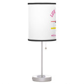 Life Is Better Girls Cartoon Hockey Player Pink Table Lamp (Left)