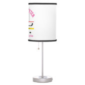 Life Is Better Girls Cartoon Hockey Player Pink Table Lamp (Right)