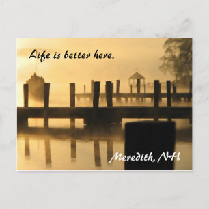 Life is better here. Meredith, NH Postcard