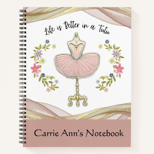 Life is Better in a Tutu Personalized Notebook (Front)