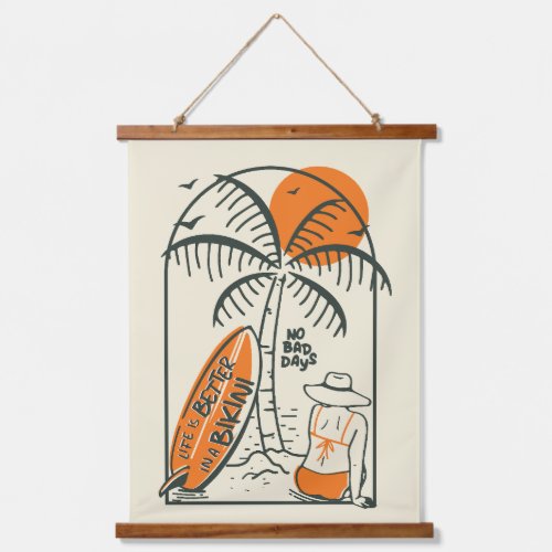 Life Is Better In Bikini Summer Sun Beach Vacation Hanging Tapestry