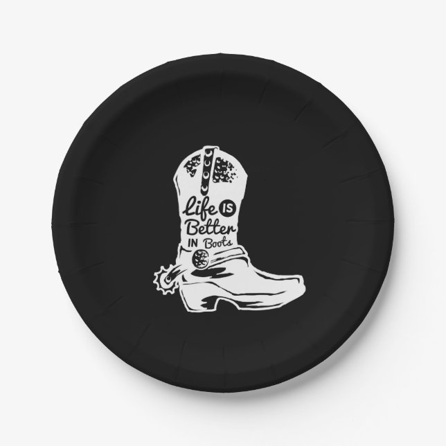 life is better in boots paper plates (Front)