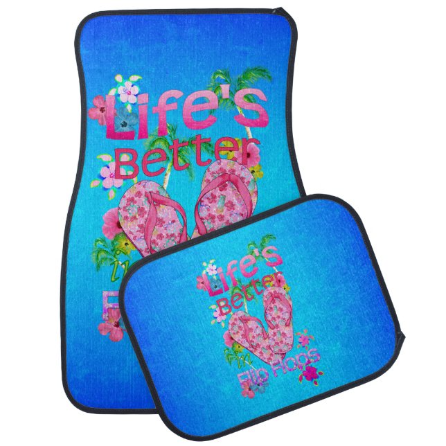 Life Is Better In Flip Flops Car Floor Mat (Set)