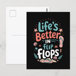 Life is Better in Flip-Flops – Fun Tropical Beach Postcard
