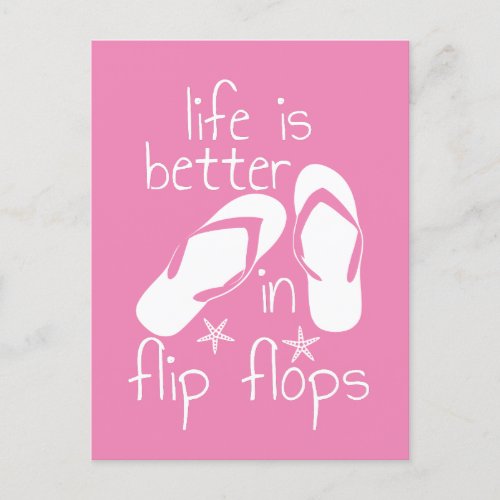 Life Is Better In Flip Flops   Invitation Postcard