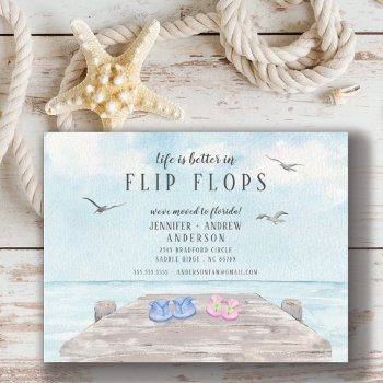 Life Is Better In Flip Flops Moving Announcement by invitationstop at Zazzle