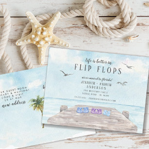 Life Is Better In Flip Flops Moving Announcement Postcard