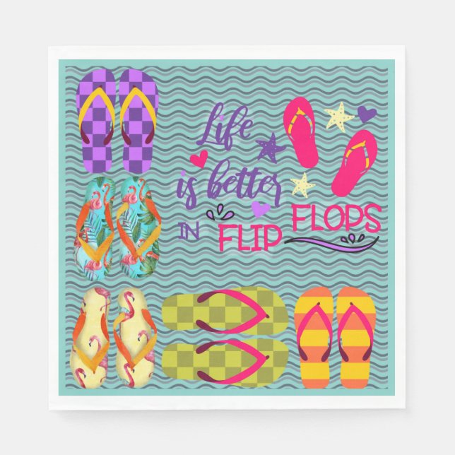 Life is Better in Flip Flops Napkins (Front)
