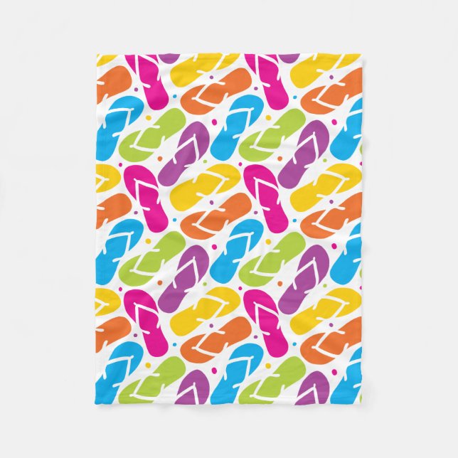 Life is Better in Flip Flops Pattern Fleece Blanket (Front)