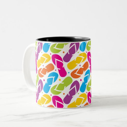 Life is Better in Flip Flops Pattern Two_Tone Coffee Mug