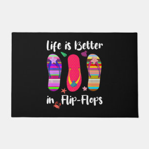 Life Is Better In Flip-Flops Summer Vacation Beach Doormat