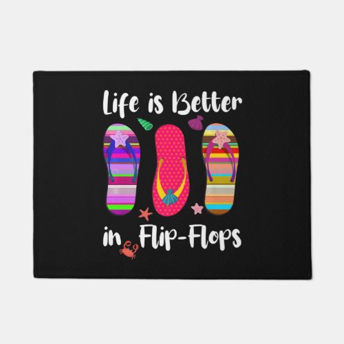 Life Is Better In Flip_Flops Summer Vacation Beach Doormat