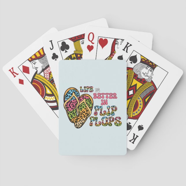 Life is Better in Flip Flops- Summer Vibes Poker Cards (Back)