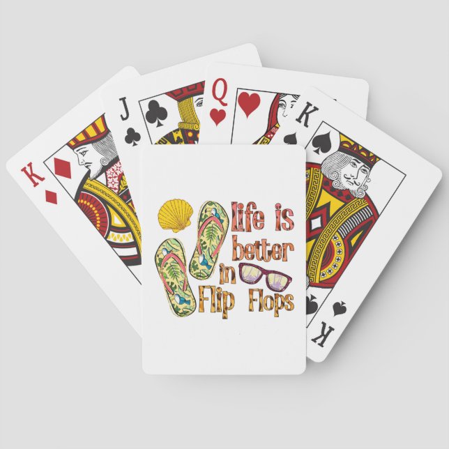 Life is Better in Flip Flops | Summer Vibes Poker Cards (Back)