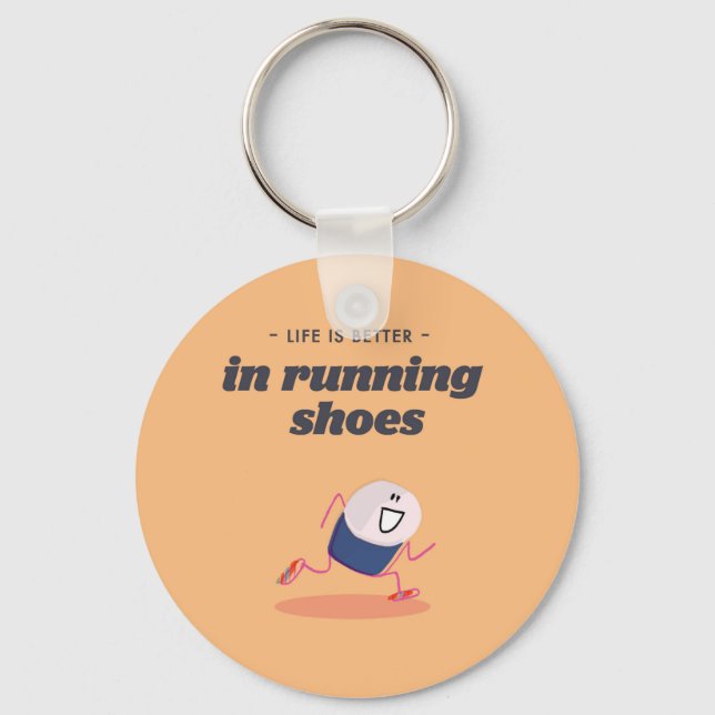 Life is better in running shoes keychain (Front)