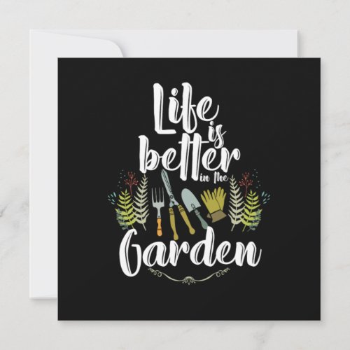 Life Is Better In The Garden Flowers Gardener Gift Invitation