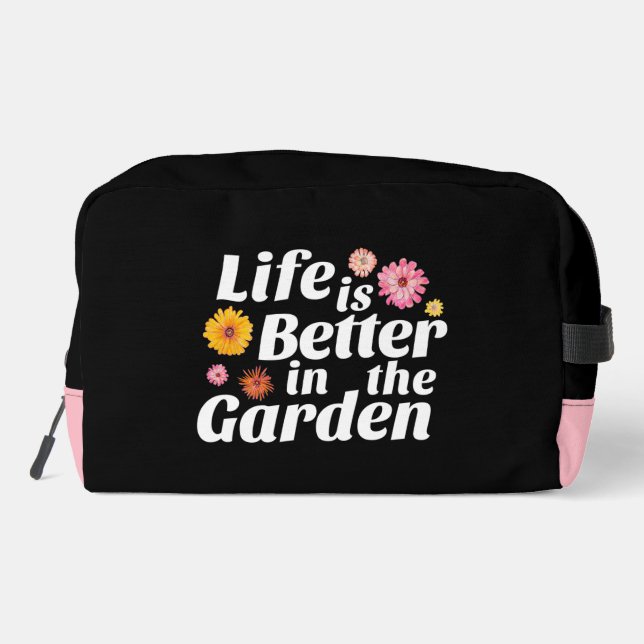 Life is Better in the Garden - Zinnia Flower Dopp Kit (Back)