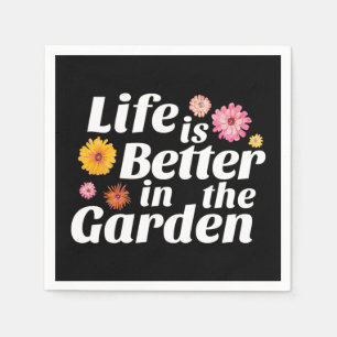 Life is Better in the Garden - Zinnia Flower Napkins