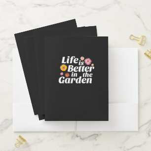 Life is Better in the Garden - Zinnia Flower Pocket Folder