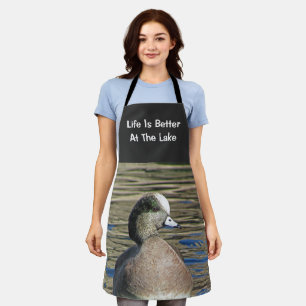 Life Is Better Lake American Wigeon Wild Bird Apron