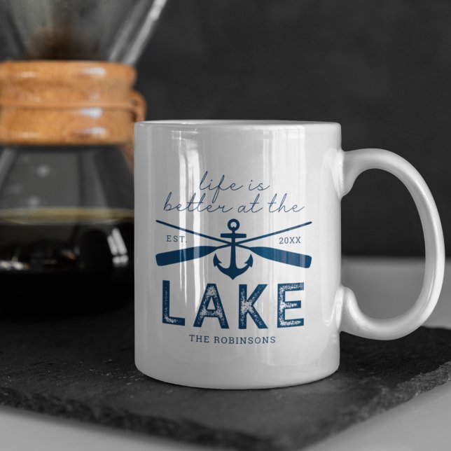 Life is Better Lake House Family Name Mug (Creator Uploaded)