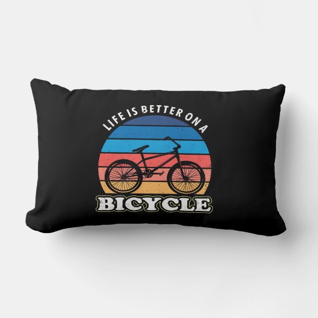 Life Is Better On A Bicycle Lumbar Pillow (Front)