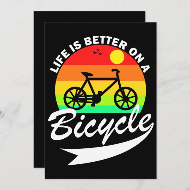 Life Is Better On A Bicycle  Thank You Card (Front/Back)
