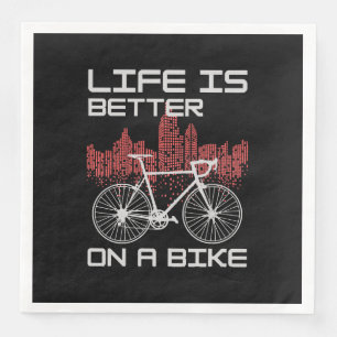 Life is Better on a Bike Paper Dinner Napkins
