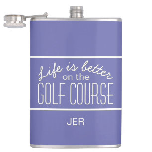 Life is Better on Golf Course Monogram Flask