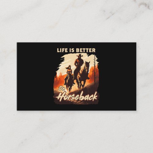 Life Is Better On Horseback Equestrian Horse Ridin Business Card