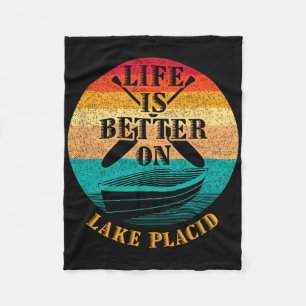 Life Is Better On Lake Placid Funny Boating Humor  Fleece Blanket
