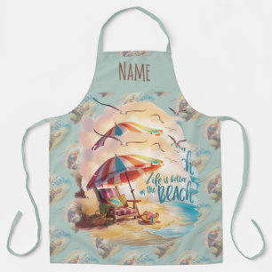 Life Is Better on the Beach Coastal Aesthetic Apron