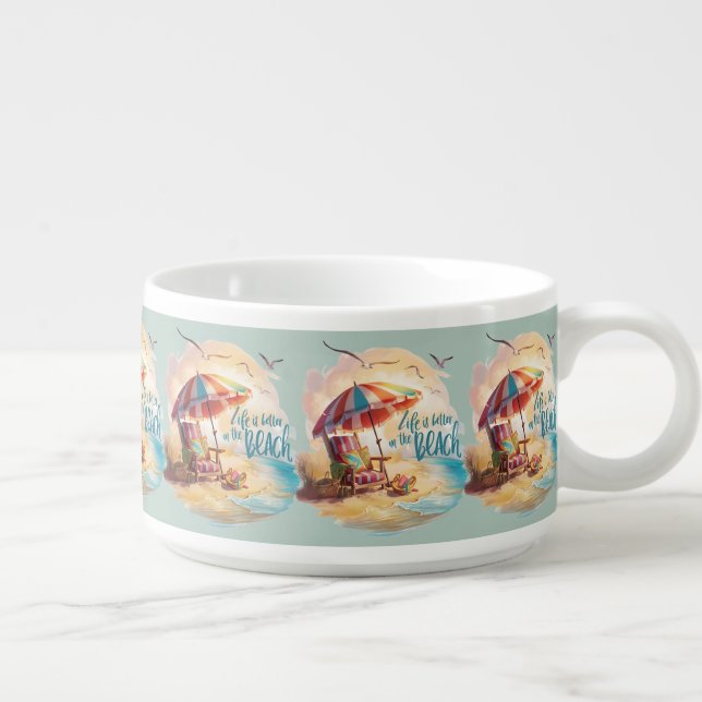 Life Is Better on the Beach Coastal Aesthetic Bowl (Left)