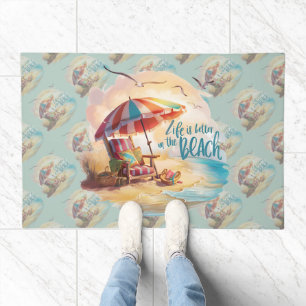 Life Is Better on the Beach Coastal Aesthetic Doormat