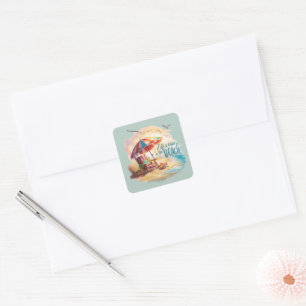 Life Is Better on the Beach Coastal Aesthetic Square Sticker