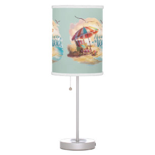 Life Is Better on the Beach Coastal Aesthetic Table Lamp