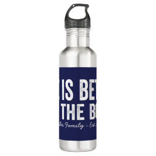 Life is Better On the Boat Name   Navy Stainless Steel Water Bottle