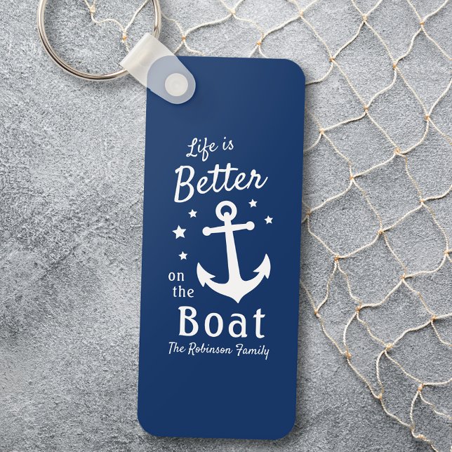 Life Is Better On The Boat Nautical Family Name Keychain (Creator Uploaded)