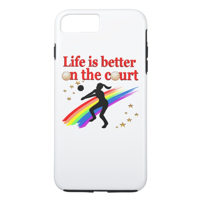 LIFE IS BETTER ON THE COURT VOLLEYBALL DESIGN Case-Mate iPhone CASE (Back)
