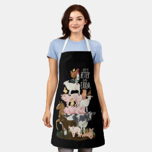 Life is better on the Farm, Cute Animals, Country Apron