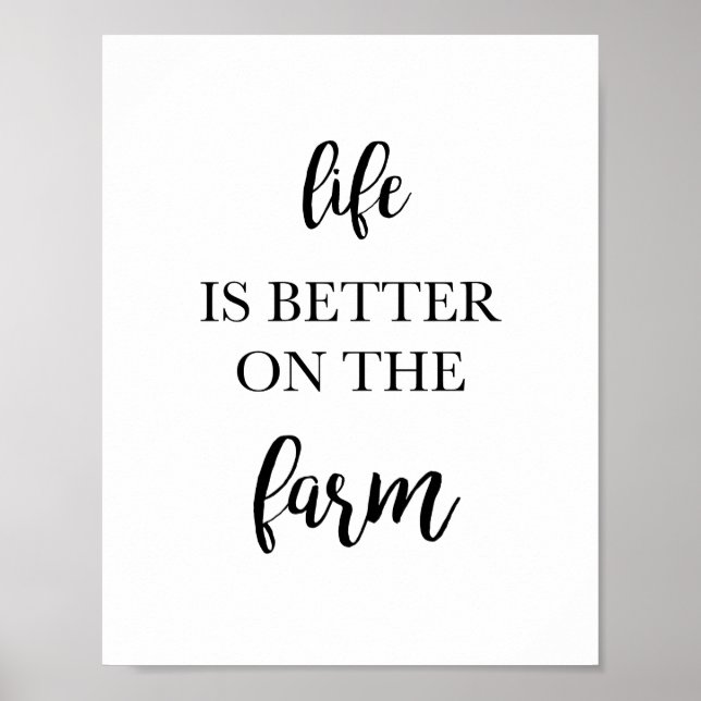 Life is Better on the Farm Home Decor Art Print (Front)