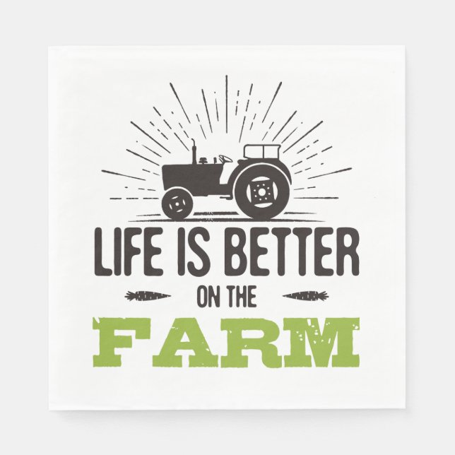 Life Is Better On The Farm Napkins (Front)
