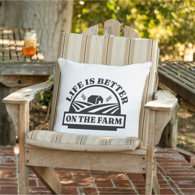 Life Is Better On The Farm Outdoor Pillow (Chair)