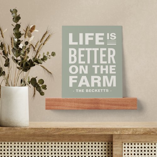 Life is Better on the Farm Personalized Picture Ledge