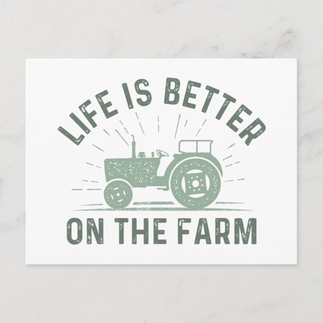 Life Is Better On The Farm Postcard (Front)