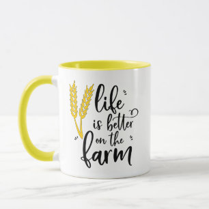 Life is  better on the farm Wheat Mug
